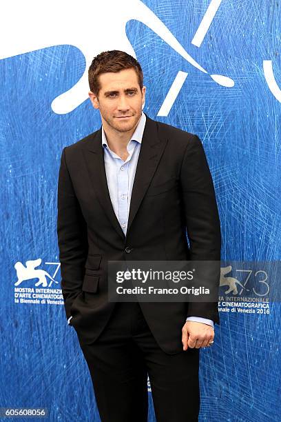 Actor Jake Gyllenhaal attends the photocall of 'Nocturnal Animals' during the 73rd Venice Film Festival at Palazzo del Casino on September 2, 2016 in...