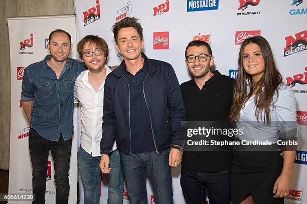 Guillaume Pley and his team pose at the Photocall of NRJ Group at Musee du Quai Branly on September 14, 2016 in Paris, France.