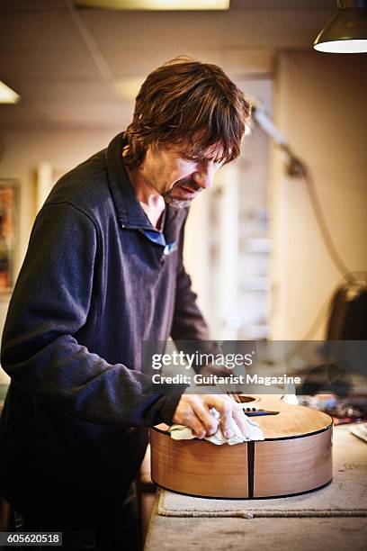 Portrait of British luthier Patrick James Eggle, photographed at his workshop in Oswestry, on February 9, 2016.