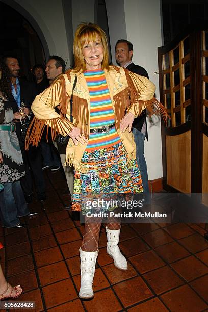 Janet Charlton attends ETRO and Perrier Jouet celebrate the launch of Patrick McMullan's book KISS KISS at Chateau Marmont on February 28, 2006 in...