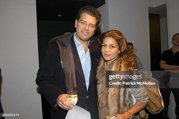 Lorenzo Lorenzotti and Eva Lorenzotti attend DAVID CHU Mens Fashion Presentation at David Chu Studio on February 4, 2006 in New York.