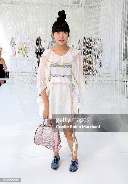 Susie Bubble attends Delpozo Front Row September 2016 during New York Fashion Week at Pier 59 Studios on September 14, 2016 in New York City.