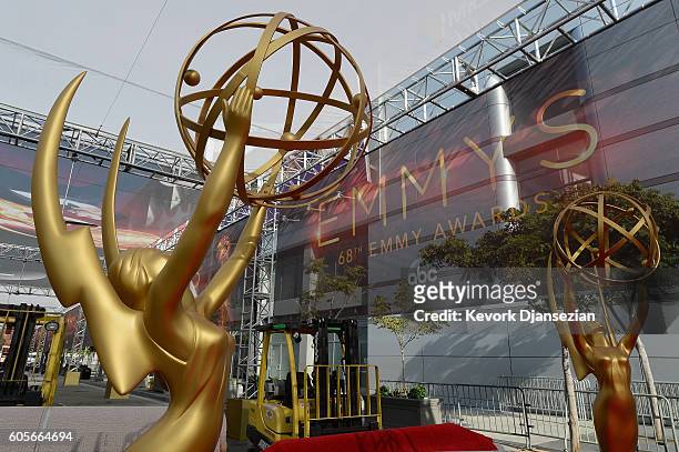 General view during the red carpet rollout the for the 68th Emmy Awards press preview day at Microsoft Theater on September 14, 2016 in Los Angeles,...