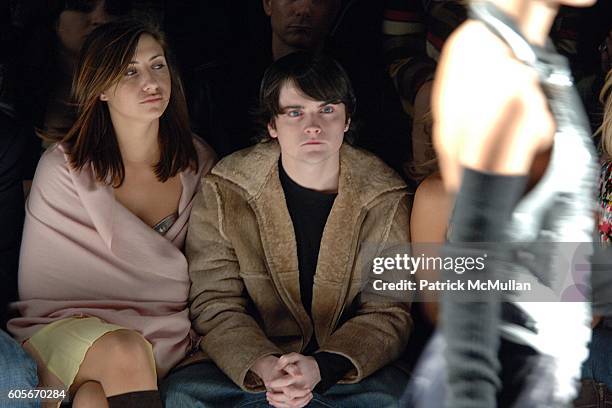 And Robert Iler attend HEATHERETTE Fall 2006 Fashion Show at The Tent at Bryant Park on February 7, 2006 in New York.