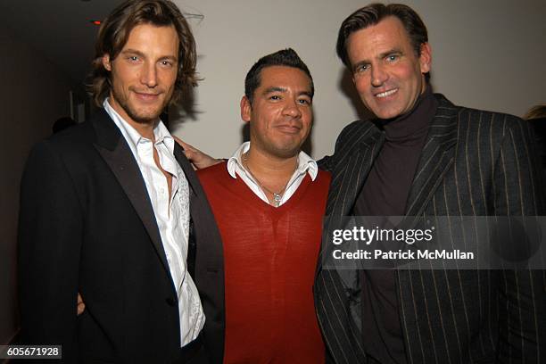 Gabriel Aubrey, Sean Patterson and Paul Beck attend VERSACE V.I.P. Dinner at 1 Beacon Court on February 7, 2006 in New York.