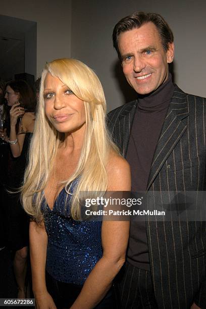 Donatella Versace and Paul Beck attend VERSACE V.I.P. Dinner at 1 Beacon Court on February 7, 2006 in New York.