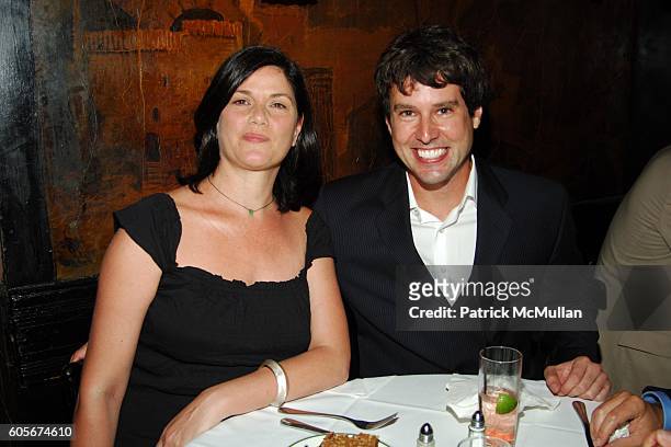 Linda Fiorentino and Adam Davies attend Luncheon to Launch ADAM DAVIES book GOODBYE LEMON at Elaines on July 25, 2006 in New York City.