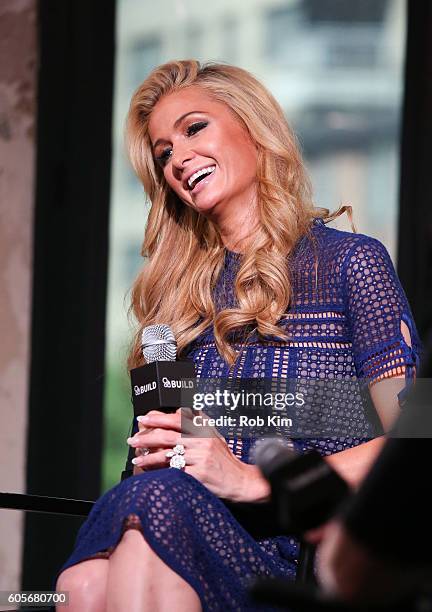 Paris Hilton discusses her new fragrance "Gold Rush" and new music ventures at AOL BUILD Series at AOL HQ on September 14, 2016 in New York City.