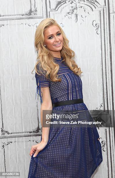 Paris Hilton attends Build Serires to discuss her latest fragrance "Gold Rush," and her DJ residencies at AOL HQ on September 14, 2016 in New York...