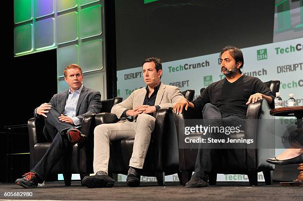 Partner Andreessen Horowitz Ted Ullyot, Founder and CEO of Tusk Holdings Bradley Tusk and Managing Director of General Catalyst Hemant Taneja speak...