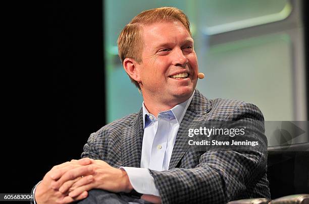 Partner Andreessen Horowitz Ted Ullyot speaks onstage during TechCrunch Disrupt SF 2016 at Pier 48 on September 14, 2016 in San Francisco, California.