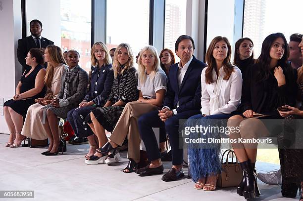 Actress Cynthia Erivo, actress Emily Blunt and actress Sienna Miller attend at the Michael Kors Spring 2017 Runway Show during New York Fashion Week...