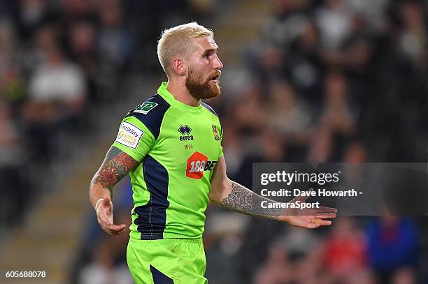 Wigan Warriors' Sam Tomkins during the First Utility Super League Super 8s Round 5 match between Hull FC v Wigan Warriors at KCOM Stadium on...