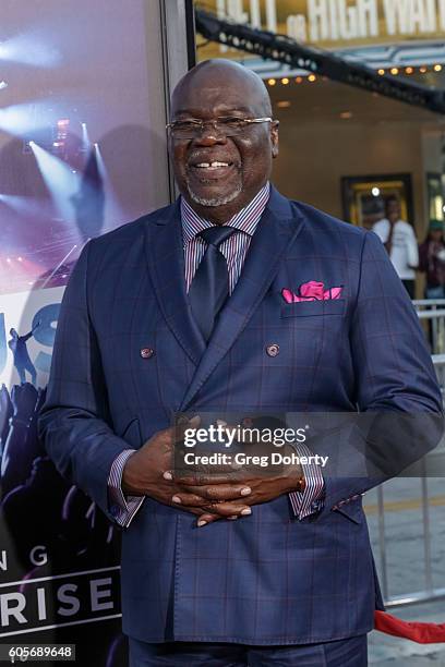 Bishop TD Jakes attends the Premiere Of Pure Flix Entertainment's "Hillsong: Let Hope Rise" at the Mann Village Theatre on September 13, 2016 in...