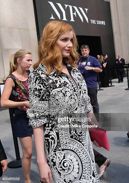 Actress Christina Hendricks at Lexus arrivals for Naeem Khan fashion show during New York Fashion Week: The Shows at Skylight at Moynihan Station on...