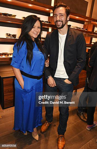 Zoe Rocha and Ralf Little attend the first Oliver Peoples boutique launch in Europe on September 14, 2016 in London, England.