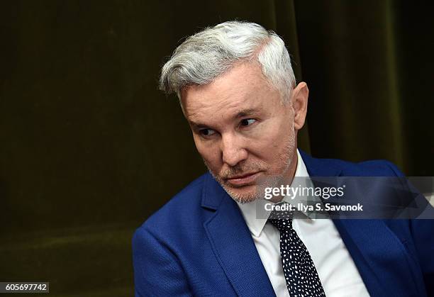 Director Baz Luhrmann poses during Tea At The Beatrice Inn With Glenn O'Brien on September 14, 2016 in New York City.