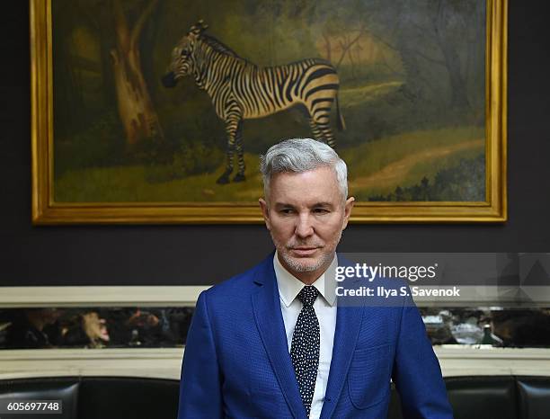 Director Baz Luhrmann poses during Tea At The Beatrice Inn With Glenn O'Brien on September 14, 2016 in New York City.