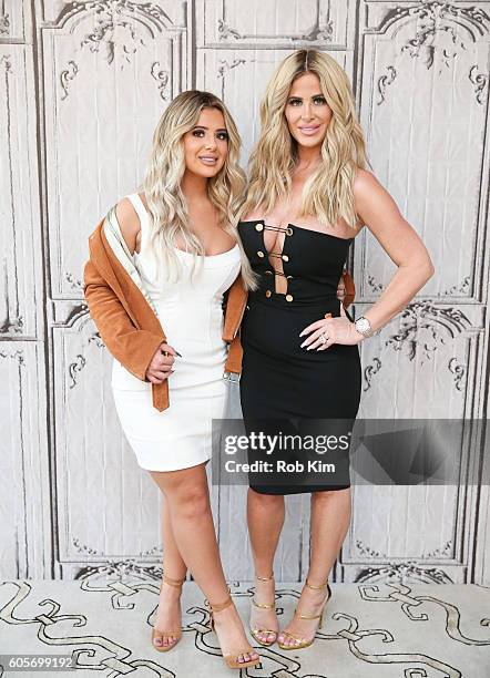 Kim Zolciak-Biermann and Brielle Biermann pose for a photo at AOL BUILD Series at AOL HQ on September 14, 2016 in New York City.