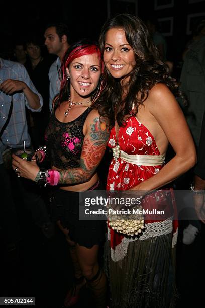 Dilana Robichaux and Brooke Burke attend The Launch of the website rockstar.msn.com with the stars of Mark Burnett Productions' Rock Star: Supernova...