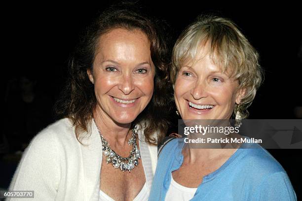 Nancy Hoden and Marcy Israel attend Judy Licht and Jerry Della Femina Annual Independence Day Party at Della Femina Estate on July 1, 2006 in East...