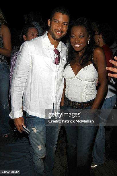 Al Reynolds and Star Jones attend Jonathan Cheban Kritik Clothing Launch at Pink Elephant on July 1, 2006 in Southampton, NY.