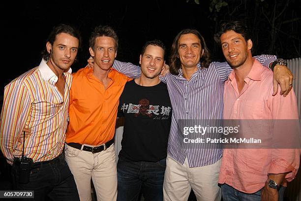 Jamie Hatchett, Randy Scott, Kenny Goldie, Jamie Mulholland and Gordon von Broock attend Cain Party at CAIN SOUTHAMPTON on July 1, 2006 in...