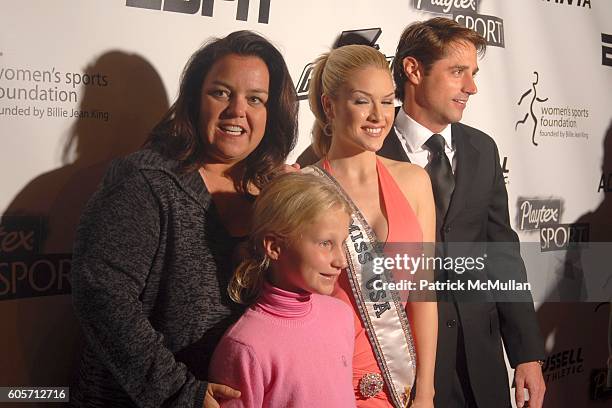 Rosie O'Donnell, ?, Miss USA Tara Connor and Lorenzo Borghese attend The 27th Annual Salute to Women in Sports Awards Dinner at Waldorf-Astoria Hotel...