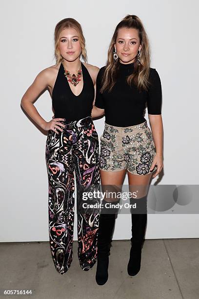 Musicians Maddie Marlow and Tae Dye attend the Georgine fashion show during New York Fashion Week: The Shows September 2016 at The Gallery, Skylight...