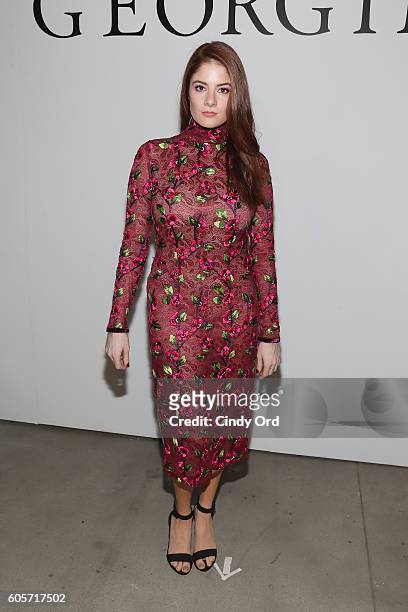 Actress Emily Tremaine attends the Georgine fashion show during New York Fashion Week September 2016 at The Gallery, Skylight at Clarkson Sq on...