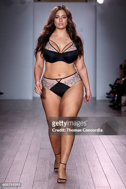 Model Ashley Graham walks the runway at Addition Elle Presents Holiday 2016 RTW + Ashley Graham Lingerie Collection at Kia STYLE360 NYFW on September...