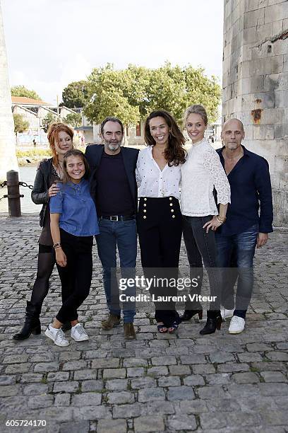 Charlotte Talpaert, Rose Motron, Bruno Solo, Charlotte Des Georges, Gabrielle Atger and Erick Deshors attend the 'L'Accident' Photocall during the...