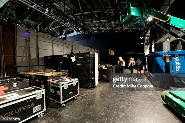 View of the production staff seen around New York Fashion Week: The Shows at Skylight at Moynihan Station on September 14, 2016 in New York City.