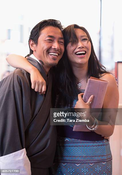 Actors Tshering Dorji and Sadon Lhamo attend the premiere for "Hema Hema: Sing Me A Song While I Wait" during the 2016 Toronto International Film...