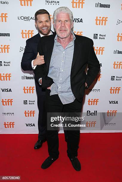 Actor Wes Chatham and executive producer Ron Perlman attend the 2016 Toronto International Film Festival Premiere of "All I See Is You" at the...