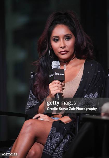 Nicole "Snooki" Polizzi attends Build Series to discuss their new show "Moms With Attitude" at AOL HQ on September 14, 2016 in New York City.