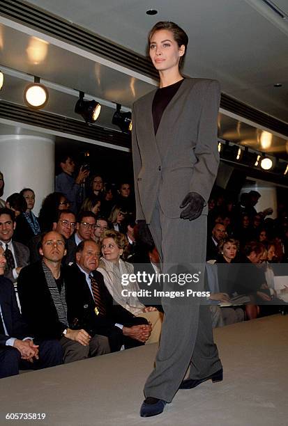 Christy Turlington at the Calvin Klein Fall 1989 show circa 1989 in New York City.