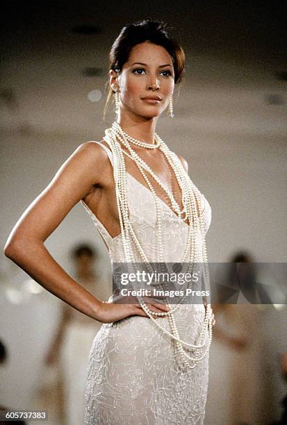 Christy Turlington at the Ralph Lauren Spring 1993 show circa 1992 in New York City.