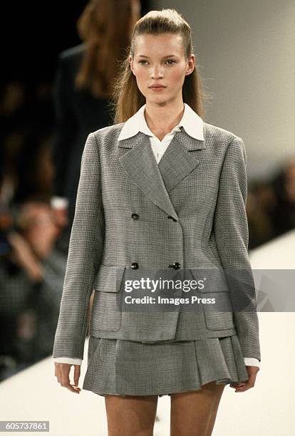 Kate Moss at the Isaac Mizrahi Spring 1994 show circa 1993 in New York City.