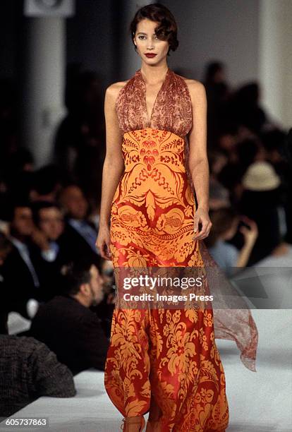 Christy Turlington at the Isaac Mizrahi Fall 1993 show circa 1993 in New York City.