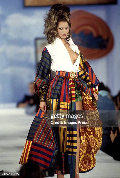 Christy Turlington at the Todd Oldham Spring 1993 show circa 1992 in New York City.