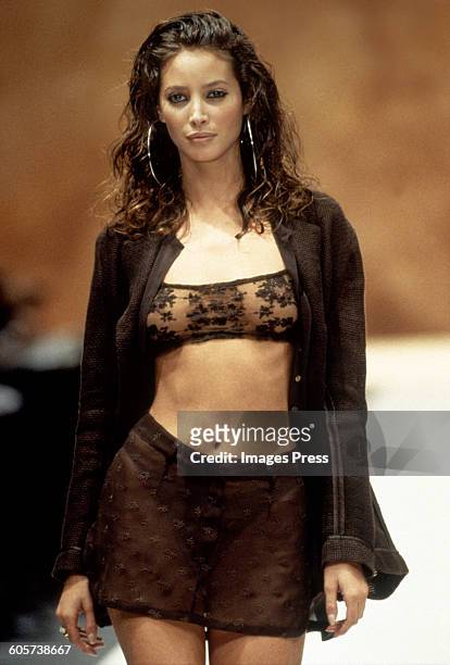 Christy Turlington at the Rifat Ozbek Spring 1994 show circa 1993 in Milan, Italy.