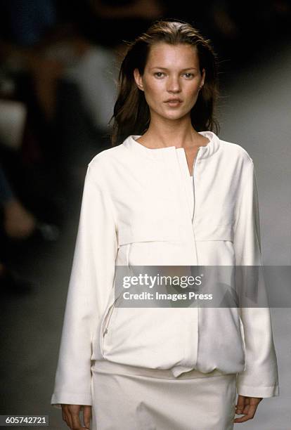 Kate Moss at the Calvin Klein Spring 1999 circa 1998 in New York City.