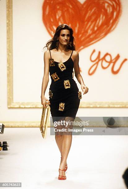 Yasmin Le Bon at the Patrick Kelly Spring 1989 show circa 1988 in Paris, France.