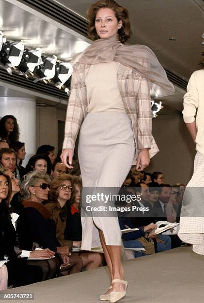 Christy Turlington at the Calvin Klein Spring 1992 show circa 1991 in New York City.