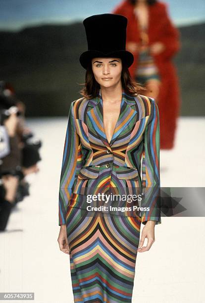Helena Christensen at the Todd Oldham Fall 1995 show circa 1995 in New York City.