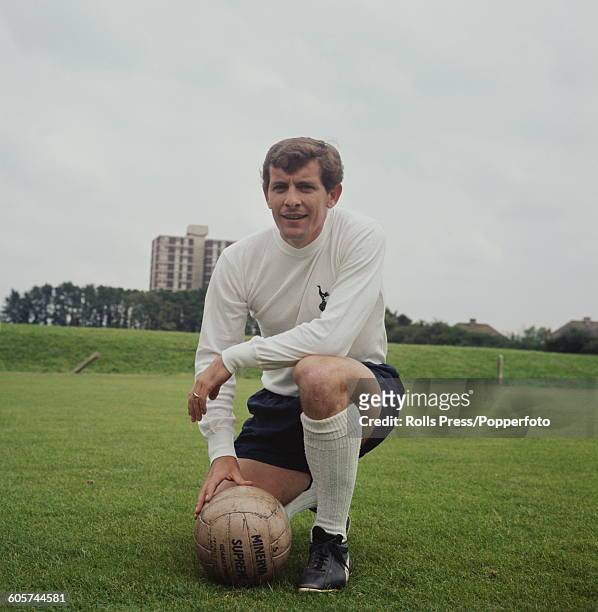 English footballer and midfielder with Tottenham Hotspur, Alan Mullery pictured during a press call at Spurs' training ground in London in 1968.