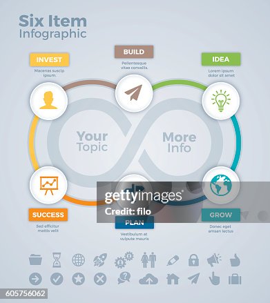 Vector 6 Items Six Item Infographic High-Res Vector Graphic - Getty Images