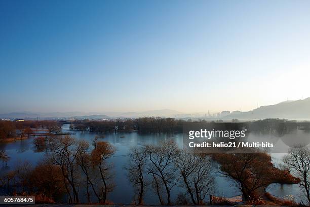 junam reservoir, south gyeongsang province changnyeong - south gyeongsang province stockfoto's en -beelden