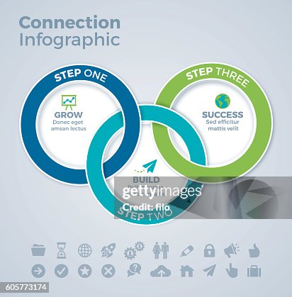 Three Linked Circles Infographic Template Three Linked Circles Infographic Template